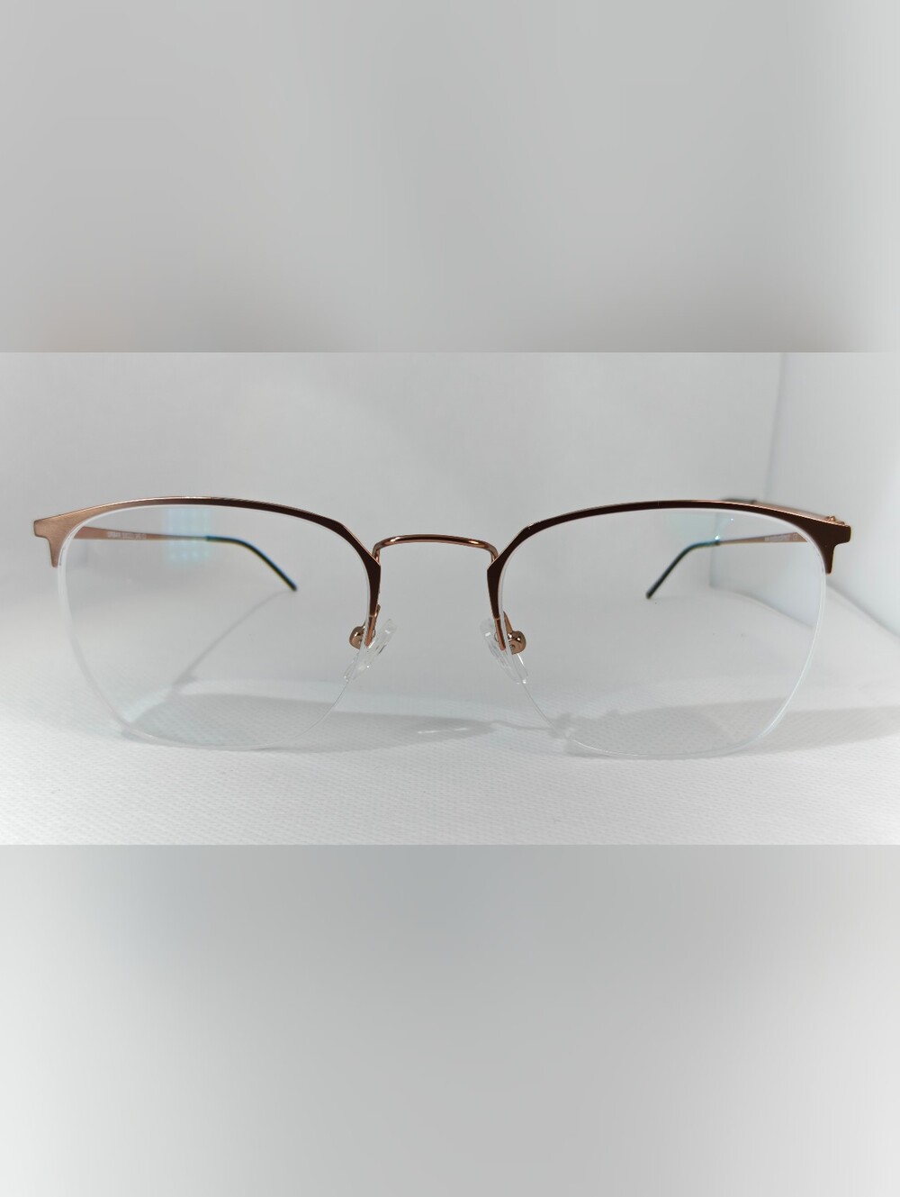Urban. Simple Elegant Rose Gold High Semi Rimless Eyewear.